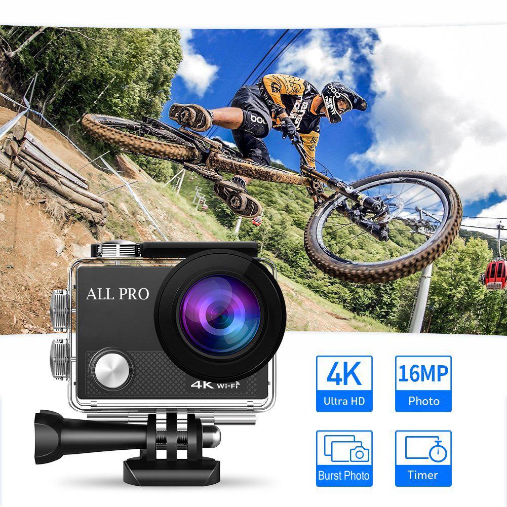 4K  Waterproof All Digital UHD WiFi Camera + RF Remote And Accessories