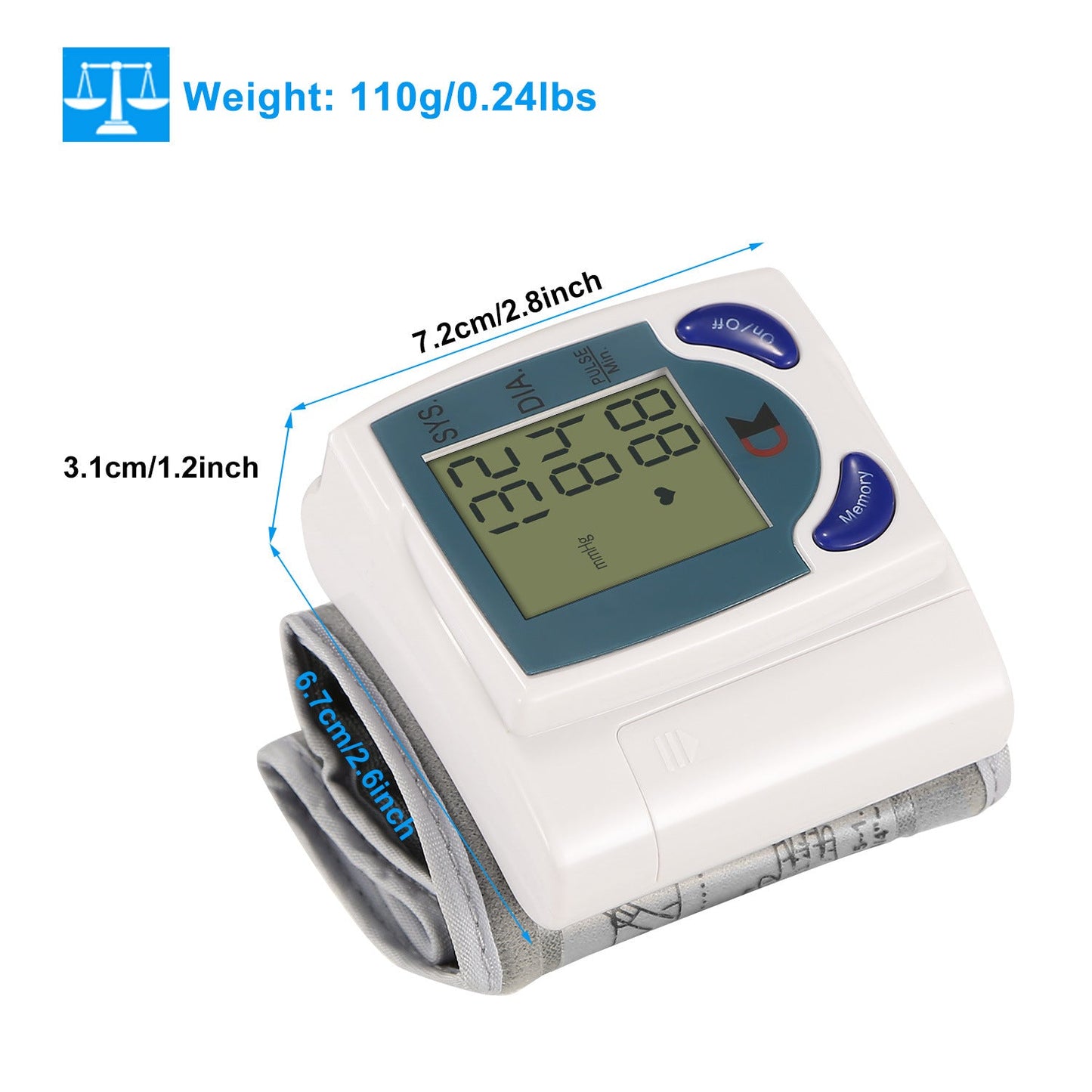 Blood Pressure Monitor Wrist Digital High Blood Pressure Cuff